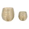 Round silver color metal candle holders