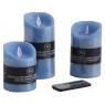 Set of 3 ocean LED candles with remote control