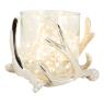 Aluminium and glass deer candle holder