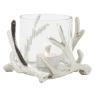 Aluminium and glass deer candle holder