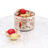 Gold colored glass candle holder with hearts