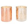 Glass candle holder in 2 assorted colors