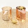 Glass candle holder in 2 assorted colors