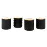 Matte black glass candle holder in 4 assorted designs