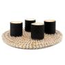 Matte black glass candle holder in 4 assorted designs
