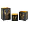 Lacquered metal candle holders Deer