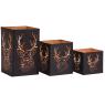 Lacquered metal candle holders Deer