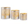 Tree cut-out grey metal candle holder
