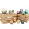 Oxidized glass candle holder