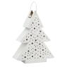 White lacquered metal lantern Christmas tree