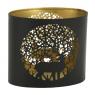 Oval lacquered metal candle holder Deer