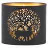 Oval lacquered metal candle holder Deer