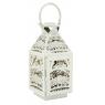 Lacquered white metal lantern