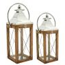 Metal and wooden lantern