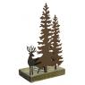 Wooden and metal Deer and Christmas tree candle holder
