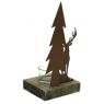 Metal and wooden deer candle holder