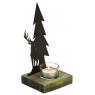 Metal and wooden deer candle holder