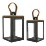 Metal and wooden lanterns