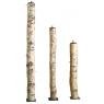 High birch wood and metal candle holders