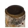 High birch wood and metal candle holders