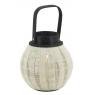 Round wood and cotton lantern