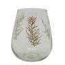 Glass candle jar with golden fern design