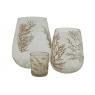 Glass candle jar with golden fern design