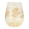 Glass candle jar with golden fern design
