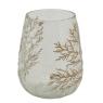 Glass candle jar with fern design