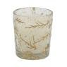 Glassed candle with fern design