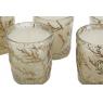 Glassed candle with fern design