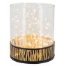Metal and glass candle holder