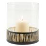 Metal and glass candle holder