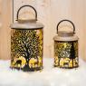 Wooden and metal lantern - Deer