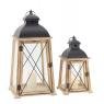 Pine wood and metal lanterns