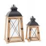 Pine wood and metal lanterns