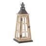 Fir wood and metal lanterns