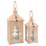 Lanterns in pine tree and metal