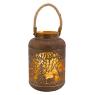 Lantern in antique patinated metal