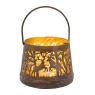 Patinated metal candle holder