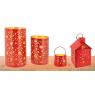 Lacquered metal lantern.