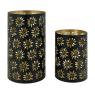 Lacquered metal candle holders