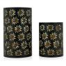 Lacquered metal candle holders
