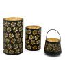 Lacquered metal candle holders