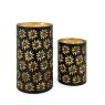 Lacquered metal candle holders