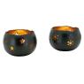 Lacquered metal candle holders