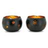 Lacquered metal candle holders