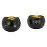 Lacquered metal candle holders