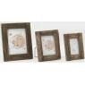 Recycled wood and glass photo frame