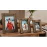 Recycled wood and glass photo frame